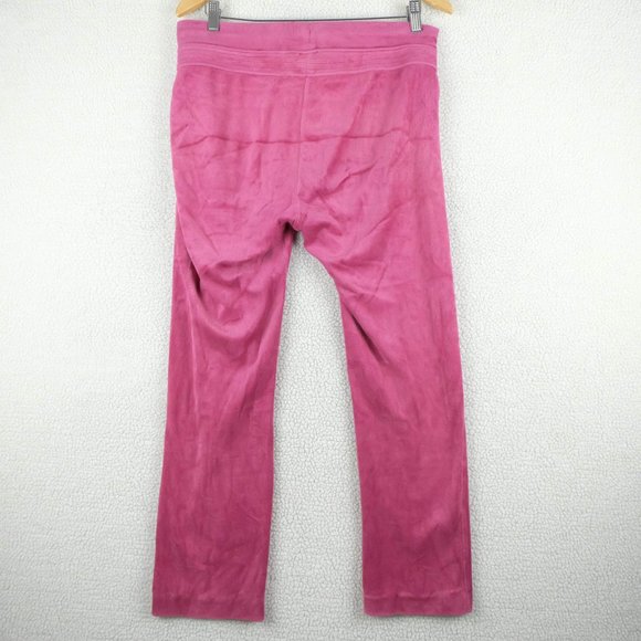 Vintage Velour Track Suit Womens Medium Pink Barbie Sporty Floral 90s Y2K - Picture 12 of 15